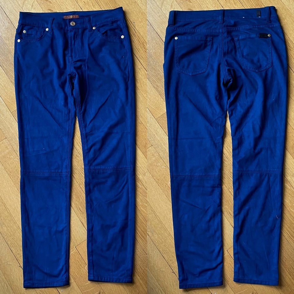 🕶️7 for all mankind⚡️girls soft micro suede jeans midrise 14 blue - Picture 1 of 5